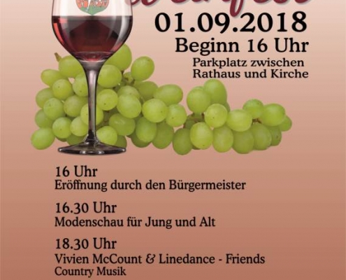 Roßweiner Weinfest am 01.09.2018 ab 16:00 Uhr
